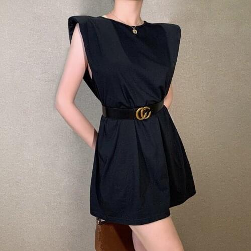 Robellii 2021 New Summer Dress Sleeveless Backless Sexy Mini Dress Women Clothing Fashipn Black Sundress Without Belt