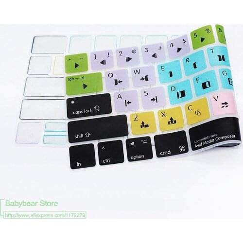 Keyboard Cover Keypad Skin Silicone Avid Media Composer Shortcut For Macbook Pro 13" 15" With Touch Bar 2017 2018