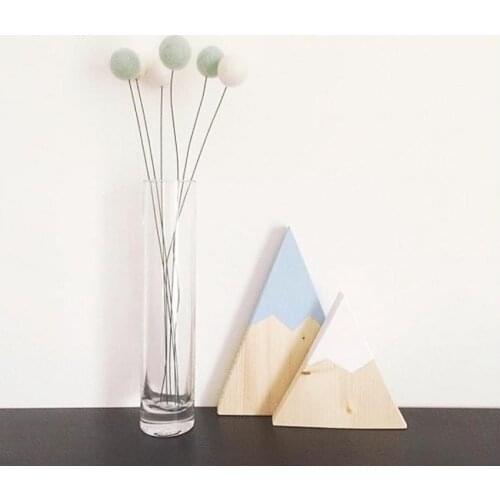 Original pine wooden Snow Mountain Ornament trigonometry block Decoration for baby room decal thing baby room cute decorative