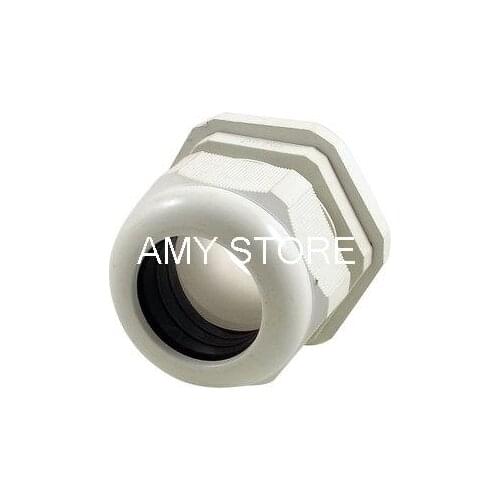 PG36 White Plastic 13mm Thread Length Waterproof IP67 Cable Joints