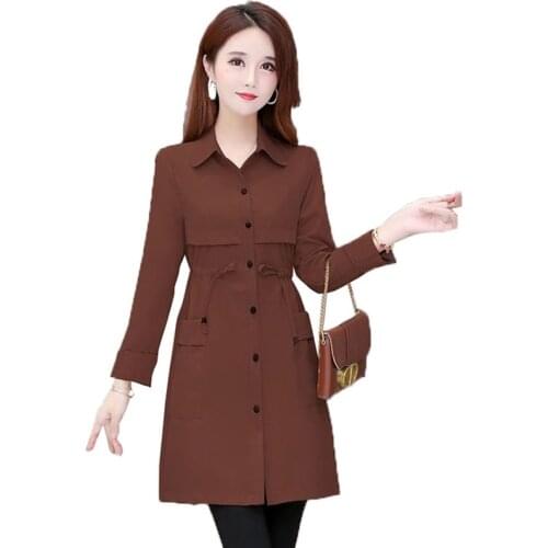 2020 Autumn New Womens Windbreaker Korean Casual Loose Hooded Long Trench Coat Female Student Basic Tops Plus Size 3XL H129