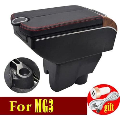 For MorrisGaragesMG3 mg3 armrest box 2007-2016 Double doors open 7USB Centre Console Storage Box Arm Rest