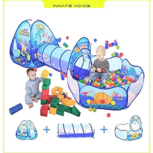 ZK50 3 In 1 Playpen Portable Childrens Tent Toy Play Tents Indoor/ Outdoor Large Kids Tent Ball Pool Balls Play Kids Gifts/Toys
