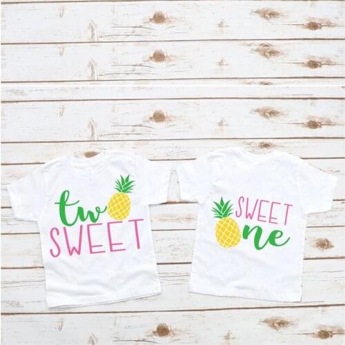 Sweet one two 1st 2nd first second girl birthday shirt summer fruit Hawaii pineapple party decoration gift present Photo props