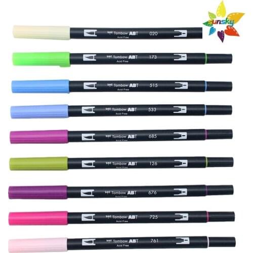Original Tombow ABT Dual Brush Pen Warm color series Single Self selected Art Markers Calligraphy Drawing Pen Blendable Brush