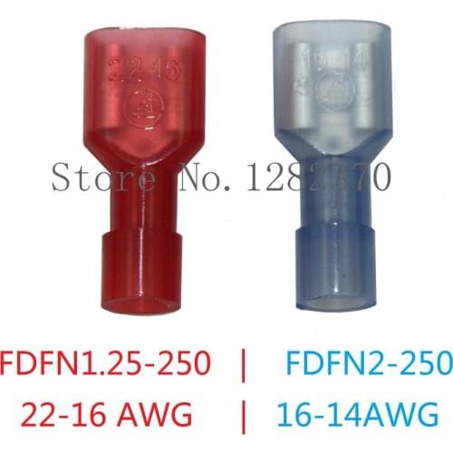 [SA] High quality nylon 6.35 6.35 Fully Insulated female plug terminals fully insulated plug spring 16-22AWG / 16-14AWG --200PC