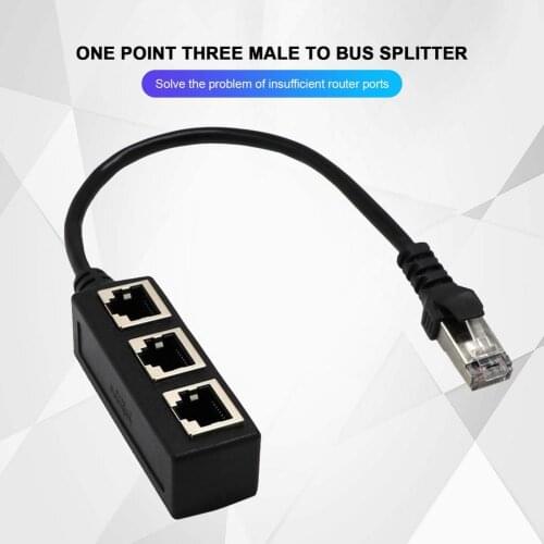 RJ45 LAN Ethernet Network Splitter RJ 45 Connector Type Adapter Cable 1 Male To 3 Female Converter Accessories