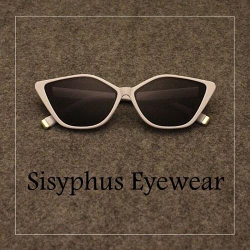 White Frame Sunglasses for Women Summer Big Face round Face Seaside Photograph Sun Protection UV Retro Cat Eye Sunglasses