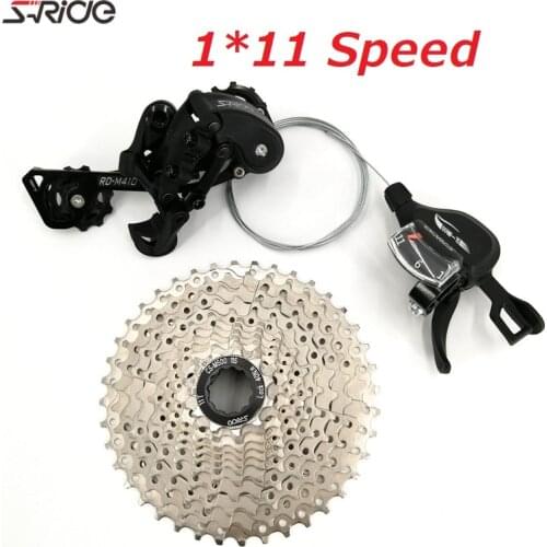 SRIDE MTB 11 Speed Derailleur Set Shift Lever Shifter Rear Derailleur 40/46T Cassette Freewheel Mounting Bike Part