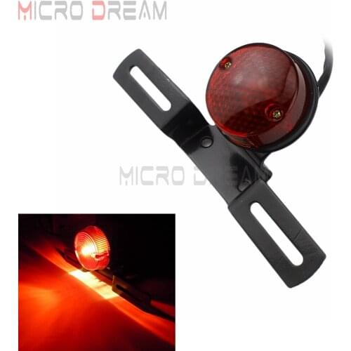 LED Motorcycle Brake Stop Taillight w/ License Plate Bracket Lamp For Honda Yamaha Suzuki Kawasaki Cafe Racer Custom Universal