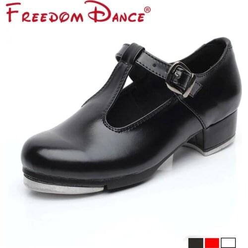T Shaped Black Shimmery Tap Dance Shoes For Girls Women Patent Leather Black Jazz Step Dance Shoes Clogging Shoes Size 26-42