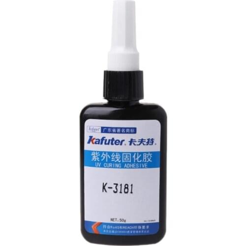Kafuter K-3181 UV Light Adhesive Strong Bonding For Metal Glass Cure Glue