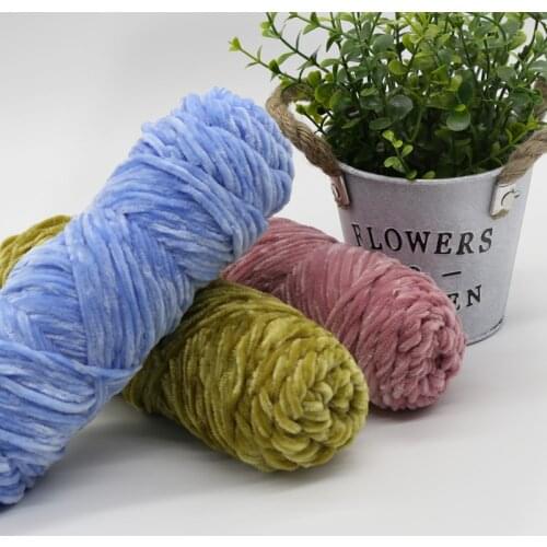 Gold velvet wool ball handmade diy woven scarf thick violent bear material bag crochet hook slippers yarn knitting wool 100g kni