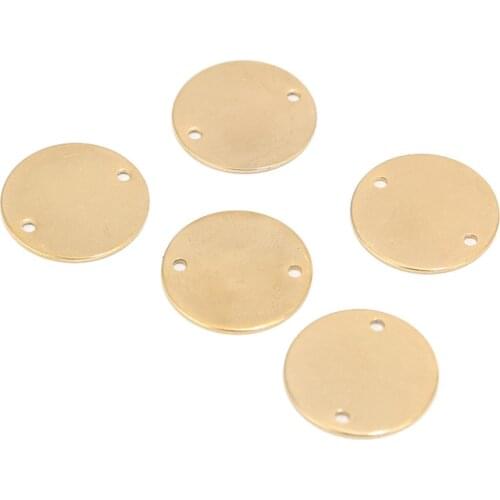 10pcs Stainless Steel 20mm Gold Tone Metal Flat Round Circle Blank Coin Stamping Charms Tag Connectors For DIY Jewelry Making