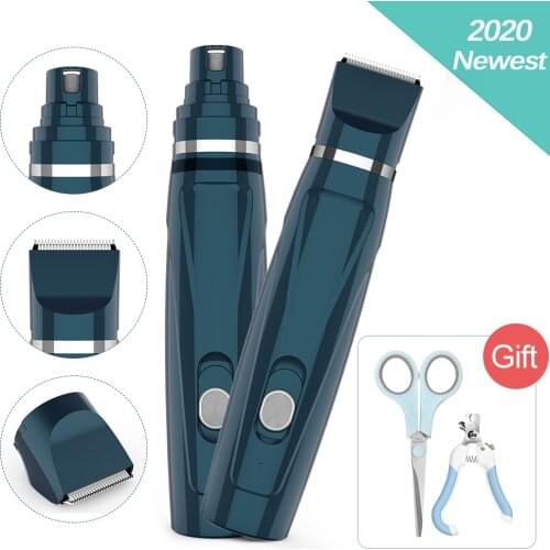 2 in 1 Dog Shaver Clippers Cordless Pet Nail Trimmer Clipper Kit Rechargeable Pet Grooming Tools for All Kinds Dogs & Cats