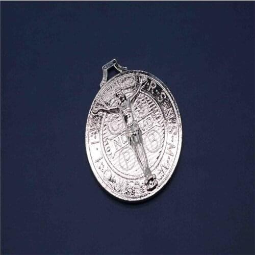 300 pieces / St. Benedict Medal Jesus Christian Jewelry Cross Strap St. Benedict Cross Pendant Necklace