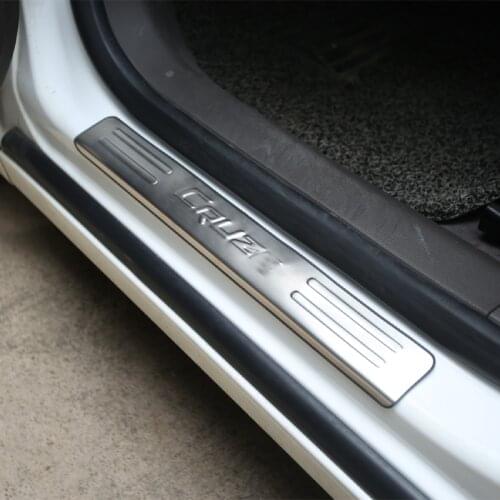 4 PCS Stainless Steel Car Door Sill Doors Scuff Plate Trim Cover Sticker For Chevrolet Classic Cruze Sedan Hatchback 2009-2014