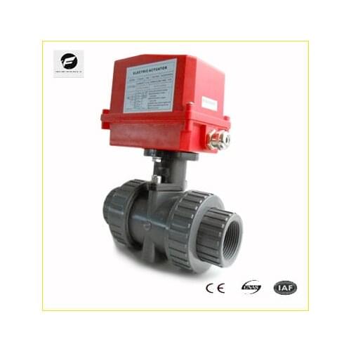 5 wire 6 wire AC220V CTF-002 20NM DN25 DN32 DN40 UPVC double union BSP thread glue electric plastic ball valve