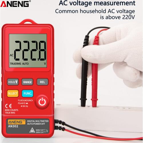 ANENG AN302 8000 Counts True RMS Digital Professional AC/DC Current Auto Multimeter Tester Multimetro Detecter Continuity Test