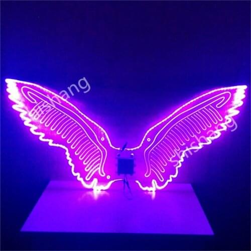 CY10 Singer stage wears luminous backplan ballroom dance led costumes RGB light bellydance wings performance Christmas clothe dj