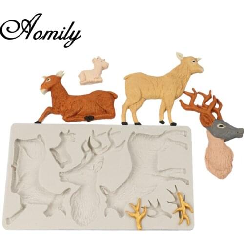 Aomily Goat Horns Fondant Cake Molds Cake Decorating Tools Jelly Sugar Craft Chocolate Molds Baking Tools for Cake