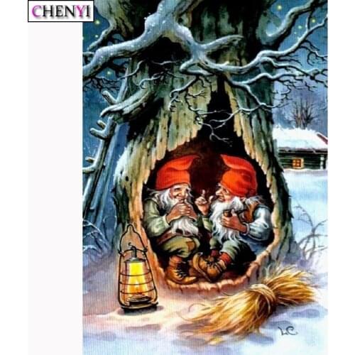 CHENYI DIY Diamond Painting Santa Claus Full Square/Round Drill Diamond Mosaic Cross Stitch European Christmas Gifts Crafts Art