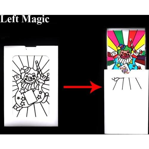 Mini Size Changing Clown Color Card Magic Tricks Toys for Children Close up Stage Magic Props Easy to do Classic Toys Kids