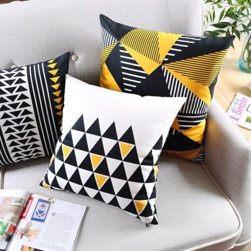 Fashion Nordic Style Black Arrow Triangle Printed Cushion Cover Geometric Decorative Sofa Throw Pillowcase Almofadas Cojines
