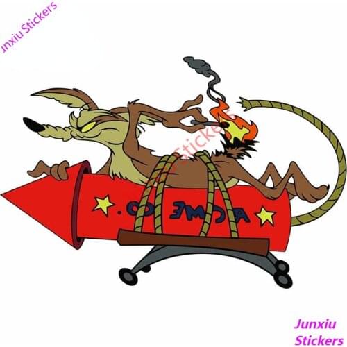 Cartoon Car Sticker FOR Wile E Coyote ACME Rocket Creative Anime Decals Styling for SUV Camper Waterproof Accessories PVC13x9cm