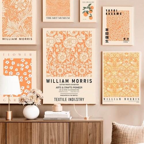 Colorful William Morris Flower Leaf Fruit Wall Art Canvas Painting Nordic Posters And Prints Wall Pictures For Living Room Decor