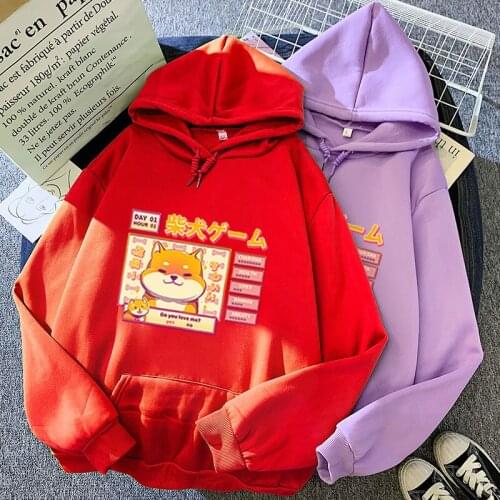 New Fashion Kawaii Shiba Inu Hoodie Ullzang Harajuku Funny Cotton Hoodies Women Cute Korean Style Winter Sweatshirt Hoody Female