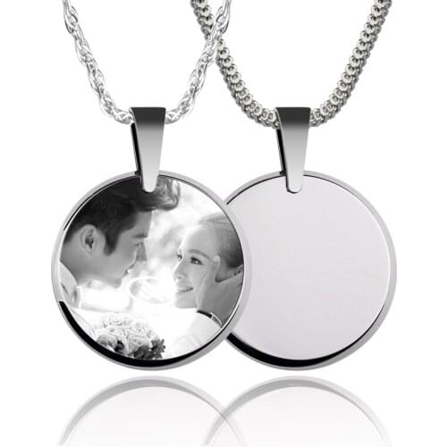 2016 New Fashion Customized Tungsten Pendants Couples' Necklace Laser Engrave Letters/ Photos Never Fade for Man and Woman