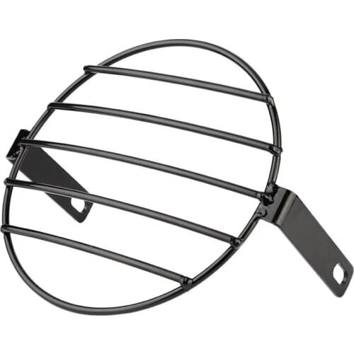 NEW-Motorcycle Headlight Cover-7Inch Retro Old School Metal Motorcycle Grill Side Mount Headlight Cover Universal Fit for Honda