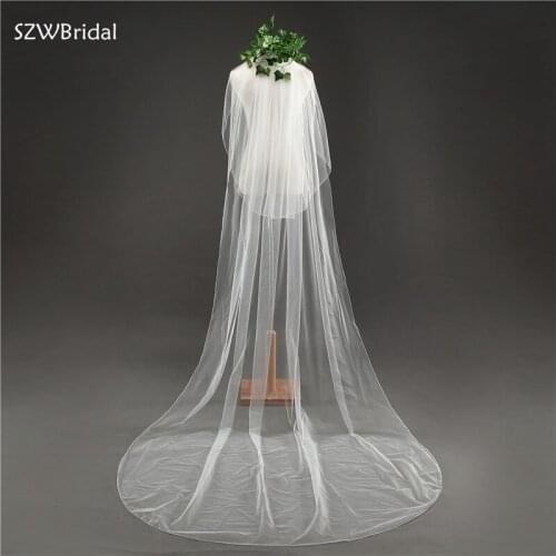 New Arrival Two-Layer Tulle Wedding Veils 3 Meter Bridal Veil Wedding Accesorios Bridal Headwear Novia Velos Welon With Comb