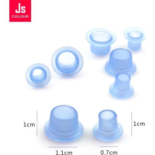 Disposable Tattoo Ink Cup Blue Silicone S/M Size and PMU Permanent 50Pcs Cap Tattoo Eyebrow Makeup Pigment Container Accessories