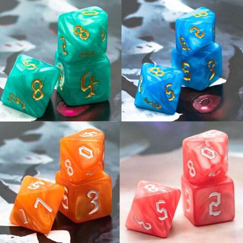 Poludie 7Pcs/Set Red/Blue DND Dice Set D4 D6 D8 D10 D% D12 D20 Glitter Polyhedral Dice for Role Playing Board Game DND RPG MTG