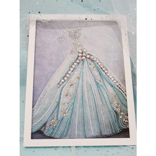 With Frame 5D DIY Diamond Painting Special Shape Diamond Embroidery Home Decor Gift Handmade Wedding Gift Wedding dress