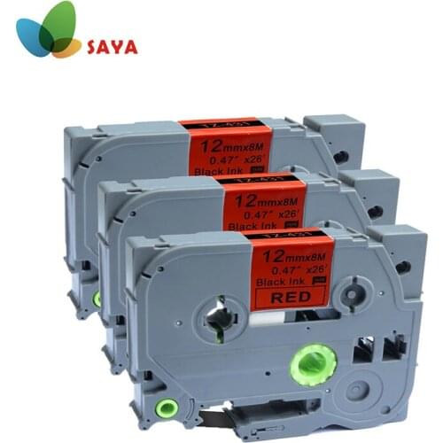 Saya 3 PCs P-Touch Compatible for Brother Tze-431 12mmx8m Standard Labeling Tape
