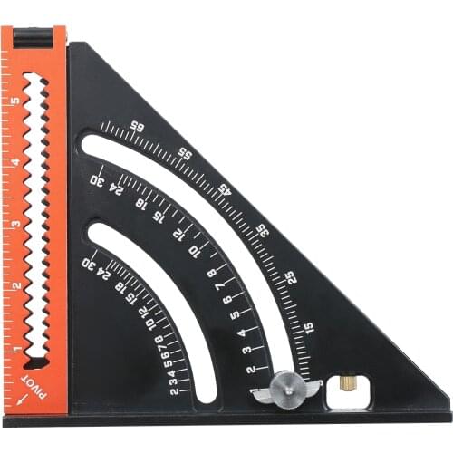 Folding Triangle Square Ruler Goniometer Aluminium Alloy Multifunction Measuring Ruler Metric Woodworking Positioning Tool Angle
