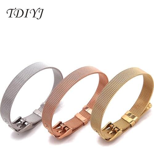 TDIYJ KEEPER Keys 21CM Stainless Steel Mesh Keeper Charms Bracelet Single Band 12Pcs/lot