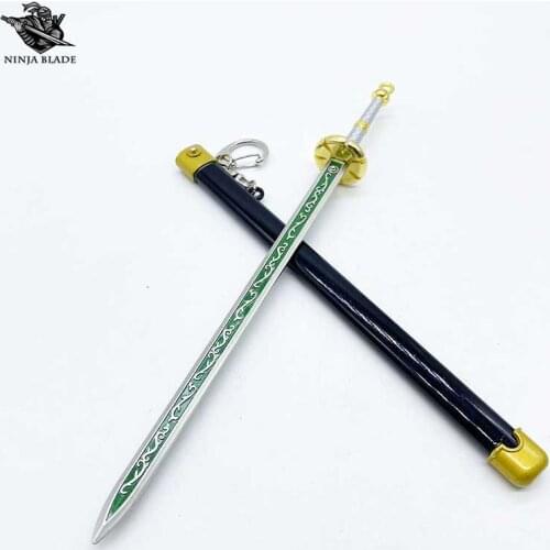 Saga The Cursed Holy Seven Star Sword Pirate King Shichiseiken Metal Small Replica Mini Dull Sword Anime Gift Model Pendant
