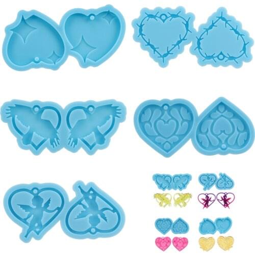 1Pcs DIY Keychain Pendant Casting Silicone Mould Earring Silicone Mold for DIY Craft Resin Jewelry Making Accessories Tools