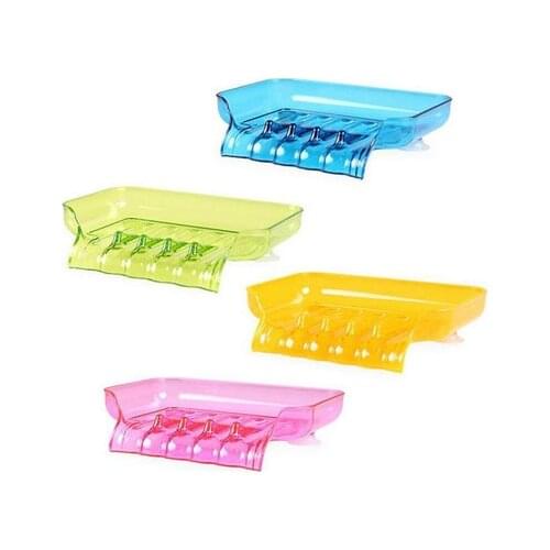 1PC Waterfall Plastic Soap Dish Bathroom Accessories Drain Soap Box Shower Soap Holder Draining Kitchen Sink Sponge Holder