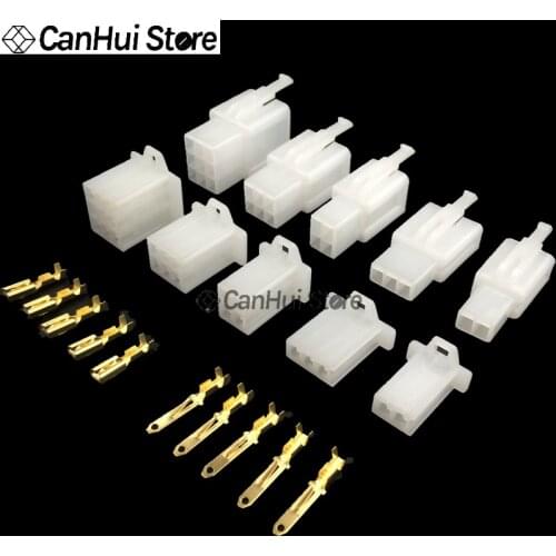 10 set 2.8mm connector 2P 3P 4P 6P 9P 2pin Electrical 2.8 Connector Kits Male Female Socket Plug For Motorcycle Motorbike Car
