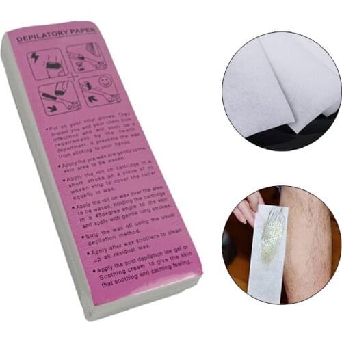 Professional 100pcs Removal Nonwoven Body Cloth Hair Remove Wax Paper Rolls High Quality Hair Removal Epilator Wax Strip Paper