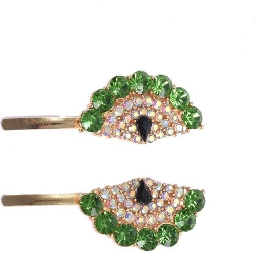 2pc/sets Colorful Crystal Fan Fringe Hairpins Women Geometric Hair Clips Hair Jewelry Gifts Accessories