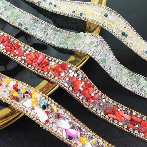 2yard Multicolor Rhinestones banding，Hot fix or Glue on Crystal rhinestone trim banding，belt rhinestones trimming DIY chain