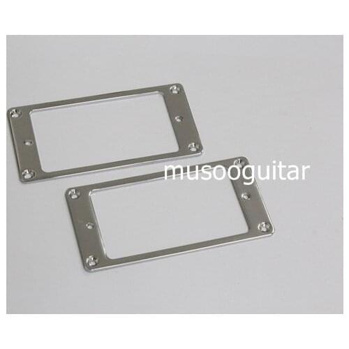 2x Metal FLAT Mini Humbucker Pickup Mounting Ring Chrome