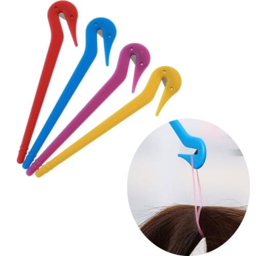 4 Colors Elastic Hair Bands Remover Pony Picks Hair Ties Cutting Pony Rubber Hair Ties Pain Free Ponytail Remover Tools