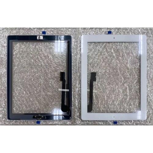 50pcs/lot Wholesale For iPad 3 4 Touch Screen Digitizer includes Home Button + Sticker +Camera Holder for iPad 3